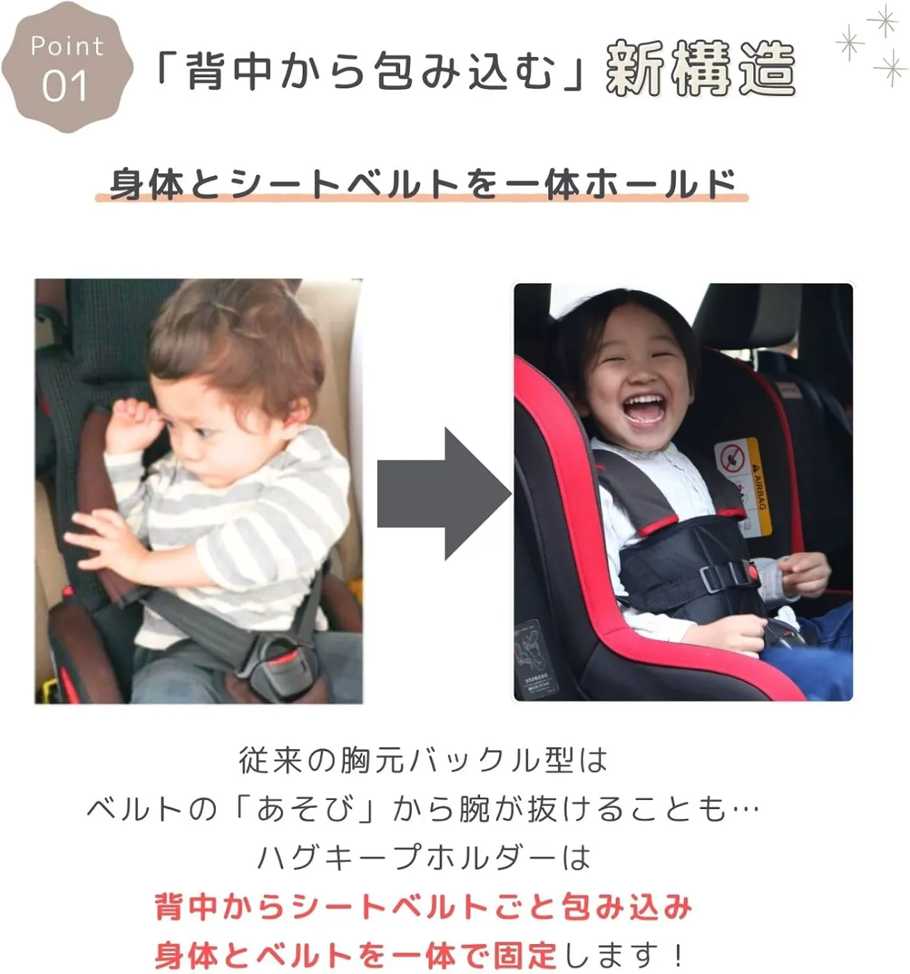 チャイルドシート 抜け出し防止 「ハグキープベルト」 4